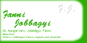 fanni jobbagyi business card